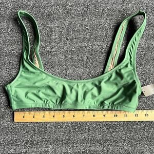 J. Crew Green Heritage Scoop Bikini Swimsuit Top NWT Size S